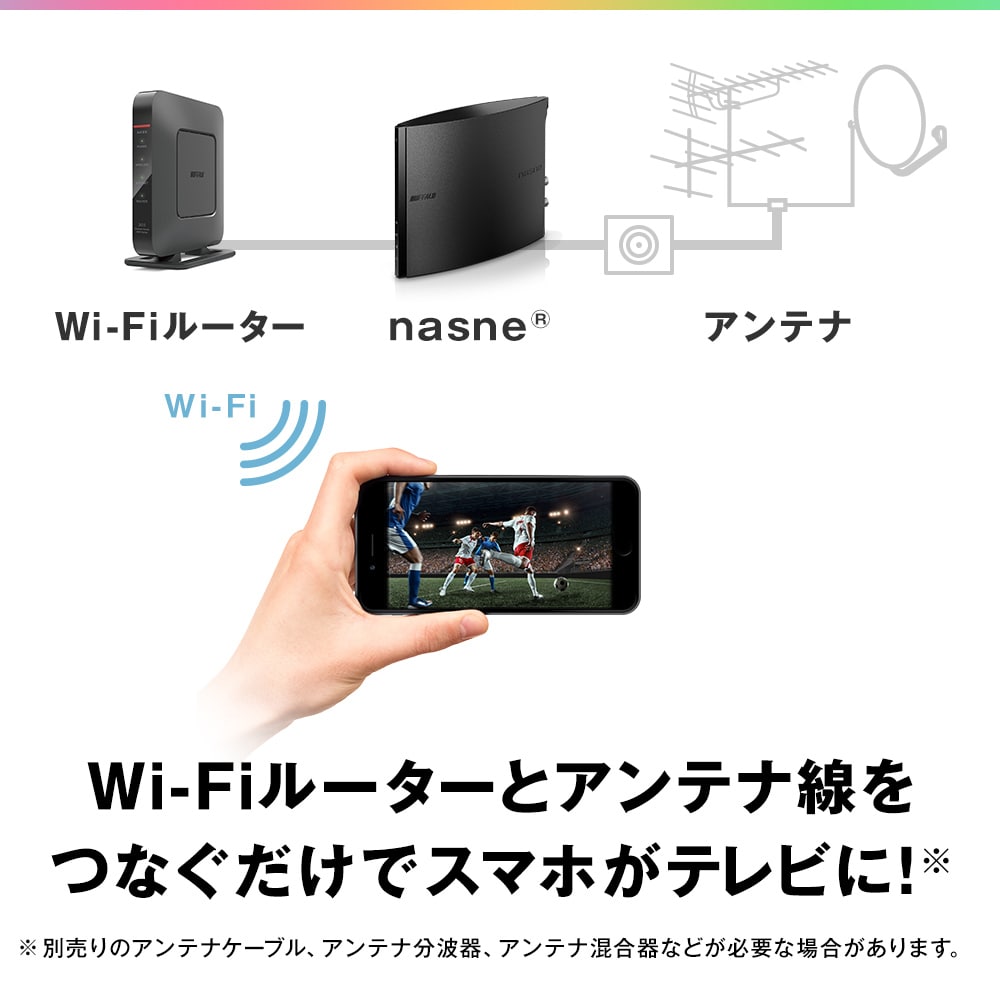 バッファロー nasne NS-N100 2TBテレビ・オーディオ・カメラ